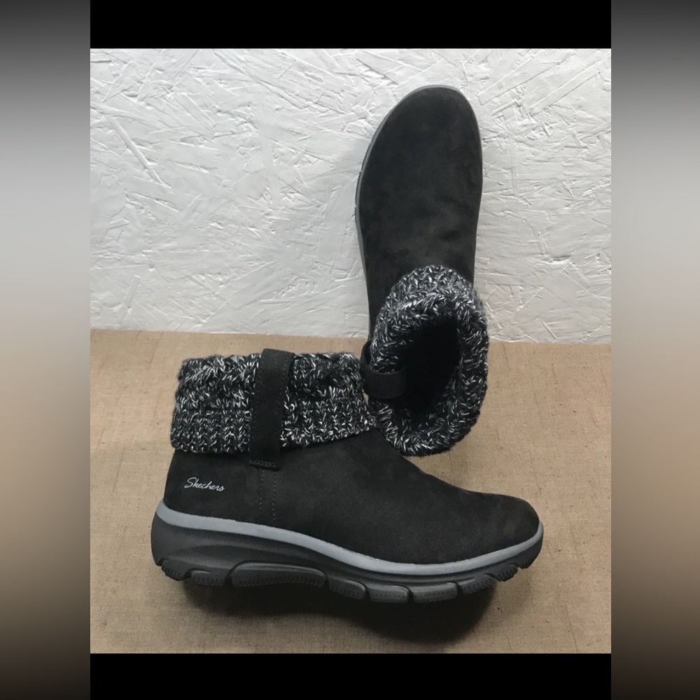 Excellent Skechers Easy Going Cozy Weather Women's Ankle Boots Black Size 8